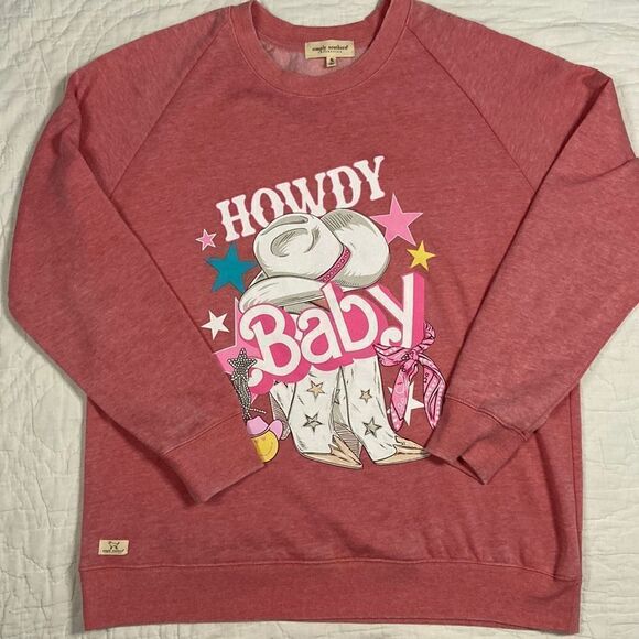 Simply Southern Howdy Baby Crewneck Sweater size Small - Picture 2 of 8